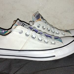 Converse White and Multicolor Canvas Sneakers
